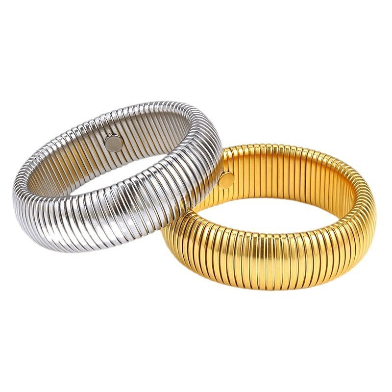 European And American Bracelets Non-fading Titanium Steel Bracelet High-grade Elastic Retractable